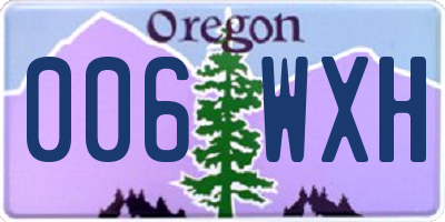 OR license plate 006WXH