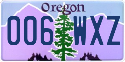 OR license plate 006WXZ