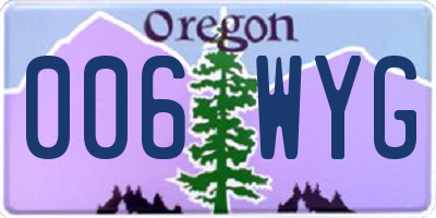 OR license plate 006WYG