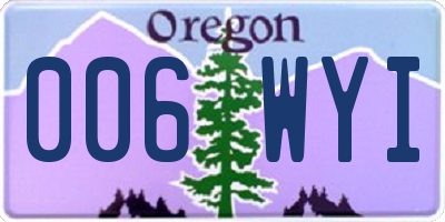 OR license plate 006WYI