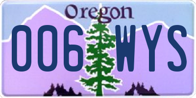 OR license plate 006WYS