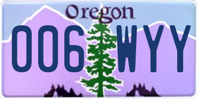 OR license plate 006WYY