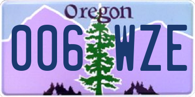 OR license plate 006WZE