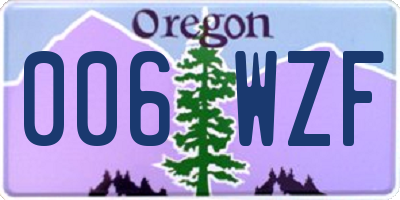 OR license plate 006WZF