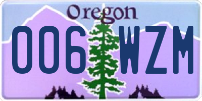 OR license plate 006WZM