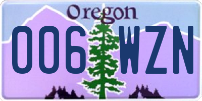 OR license plate 006WZN