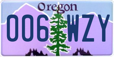 OR license plate 006WZY