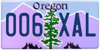 OR license plate 006XAL