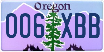 OR license plate 006XBB