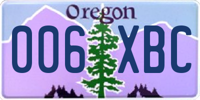 OR license plate 006XBC