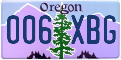 OR license plate 006XBG