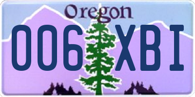 OR license plate 006XBI