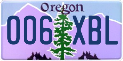 OR license plate 006XBL