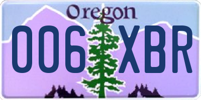 OR license plate 006XBR