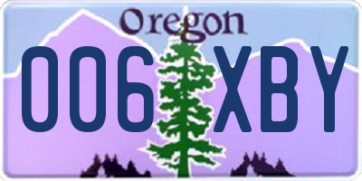 OR license plate 006XBY