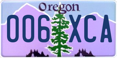OR license plate 006XCA