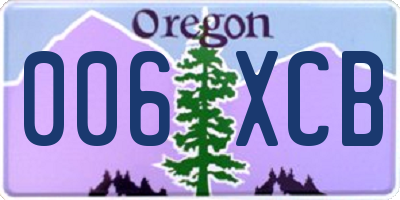 OR license plate 006XCB