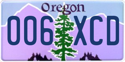 OR license plate 006XCD