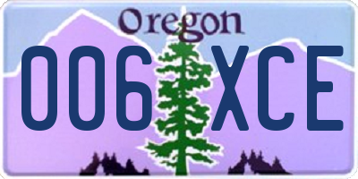 OR license plate 006XCE