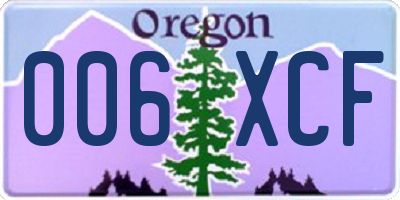OR license plate 006XCF