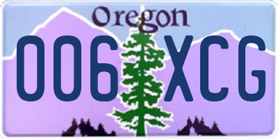OR license plate 006XCG