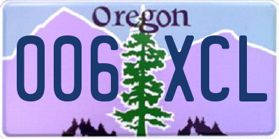 OR license plate 006XCL
