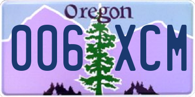 OR license plate 006XCM