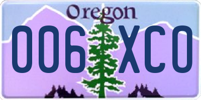 OR license plate 006XCO