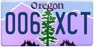 OR license plate 006XCT