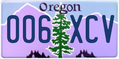 OR license plate 006XCV