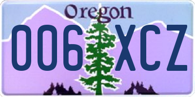 OR license plate 006XCZ