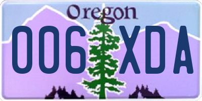 OR license plate 006XDA