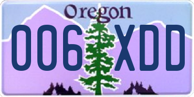 OR license plate 006XDD