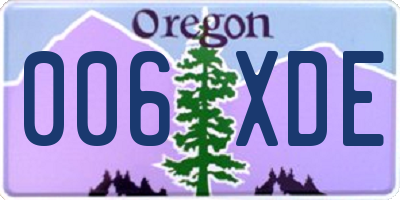 OR license plate 006XDE