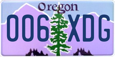 OR license plate 006XDG