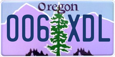 OR license plate 006XDL