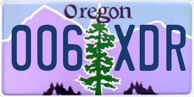 OR license plate 006XDR