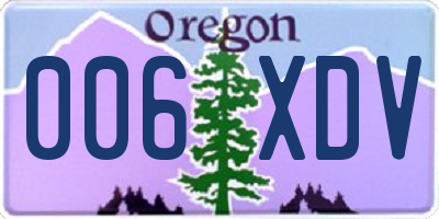 OR license plate 006XDV