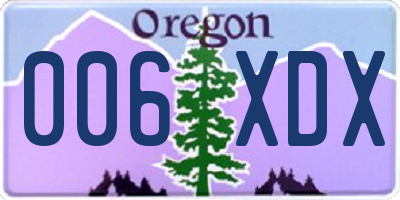OR license plate 006XDX