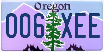 OR license plate 006XEE