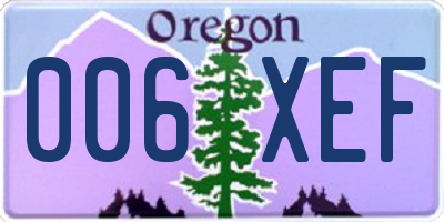 OR license plate 006XEF