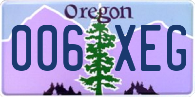OR license plate 006XEG