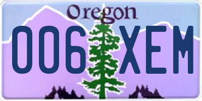 OR license plate 006XEM