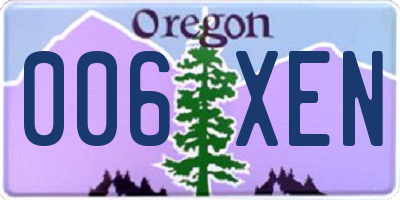 OR license plate 006XEN
