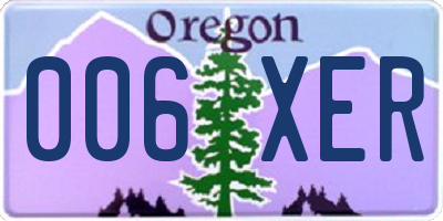 OR license plate 006XER