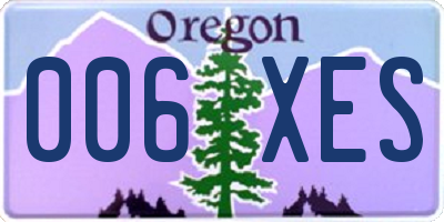 OR license plate 006XES