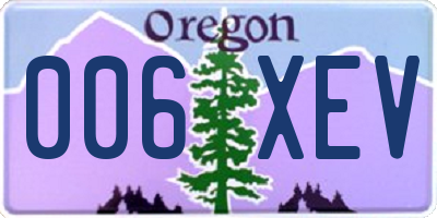 OR license plate 006XEV