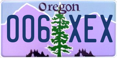 OR license plate 006XEX