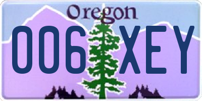 OR license plate 006XEY