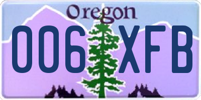 OR license plate 006XFB